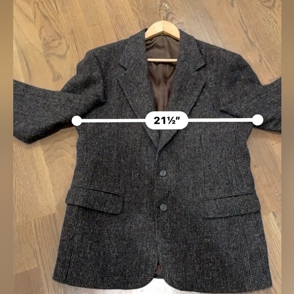 Vintage Harris Tweed sport coat blazer jacket 41R gray academia scholar - Picture 11 of 14
